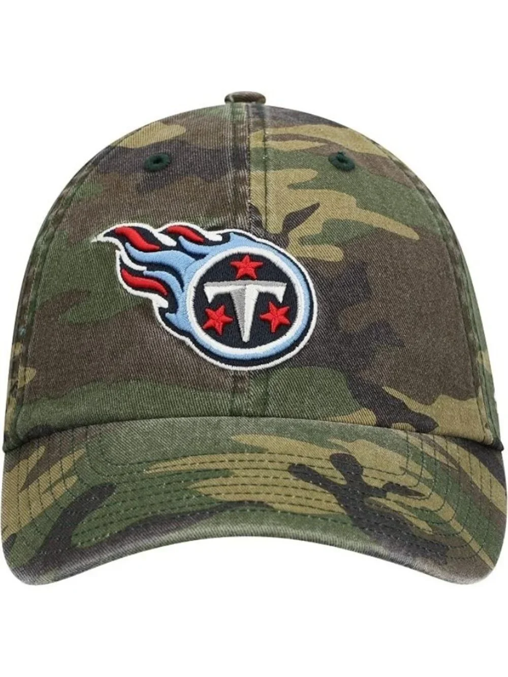 ’47 Tennessee Titans NFL Clean Up Adjustable Camo Hat Cap One Size 100% Cotton